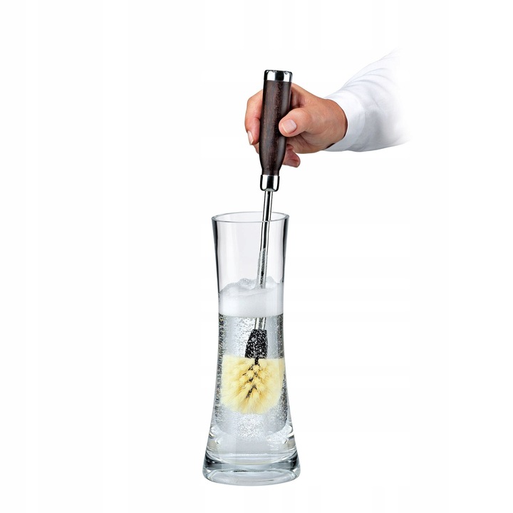 Perie pentru spalat carafe Cilio, bambus carbonizat, 34 cm