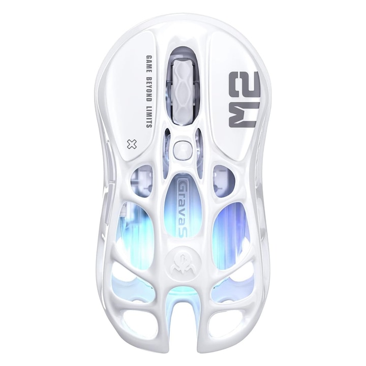 Mouse wireless pentru jocuri GravaStar Mercury M2 Opaline White