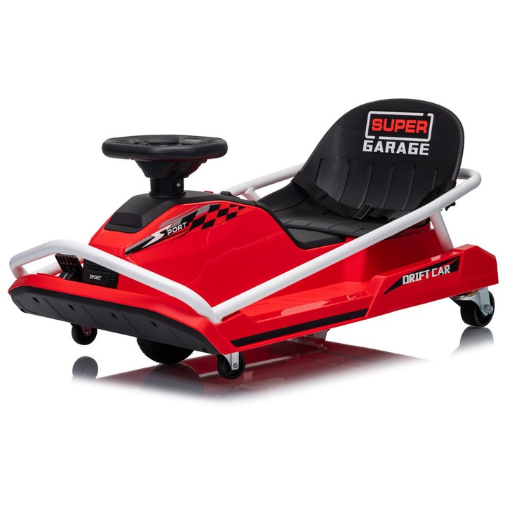 Elektromos gokart drift funkcióval, max. 50 kg - akkumulátoros jármű - piros