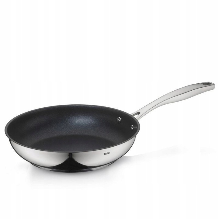 Serpenyő, Kela, Flavoria, 24 cm, rozsdamentes acél, tapadásmentes, ezüst/fekete