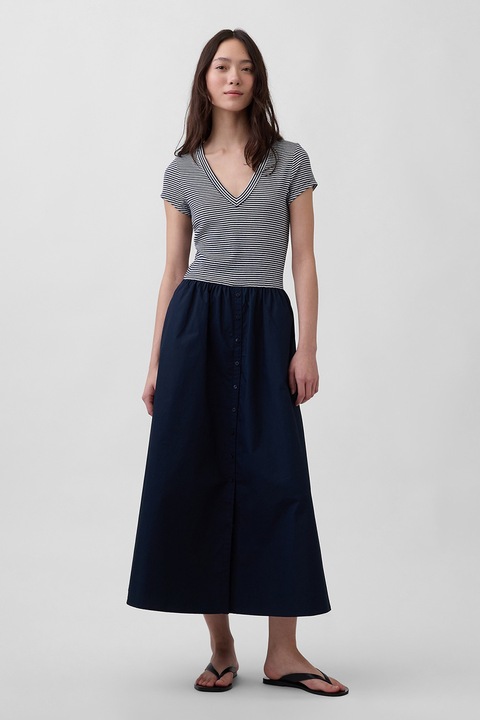 GAP, V-nyakú 2-in-1 dizájnú ruha, Sötétkék/Tengerészkék