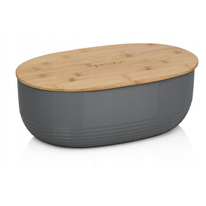 Cutie paine Kela cu capac bambus si placa taiat, 37,5x23x14 cm