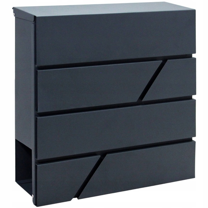 Severino Oslo antracit postaláda 37x37x10,5cm rozsdamentes acél