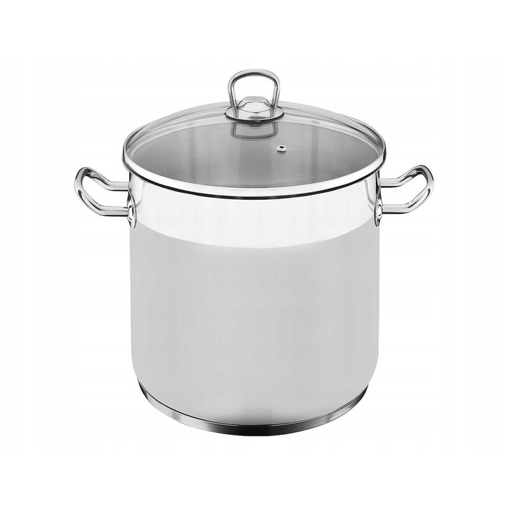 SSW GASTRO 400131 edény/lábas, rozsdamentes acél, üvegfedővel, 28 cm, ezüst, 14 L