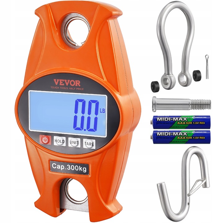 Cantar carlig digital Vevor 0,15-300kg LCD portabil industrial