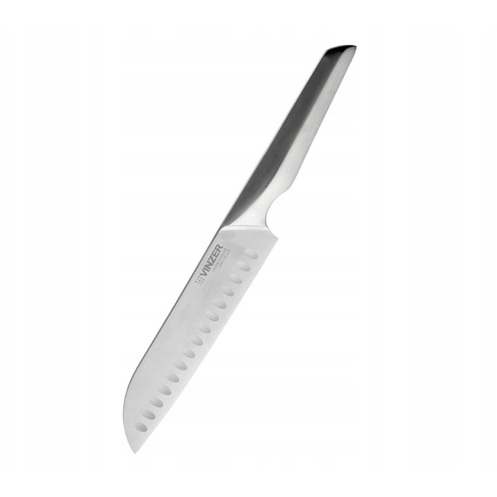 Vinzer Geometry Nero Line Santoku kés, 12,7 cm, rozsdamentes acél, fekete