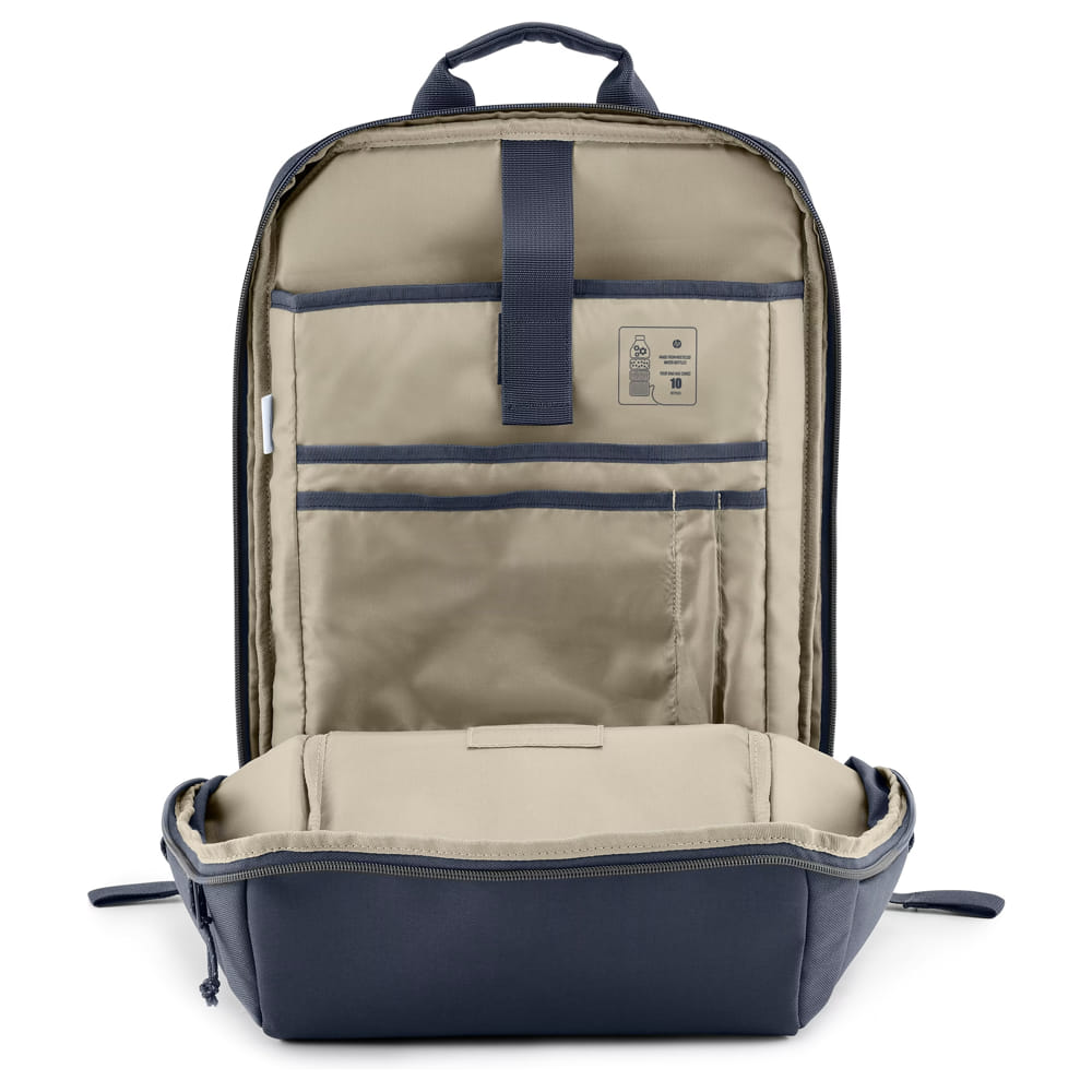 Rucsac laptop HP Travel 18L 15.6" Blue Night, extensibil, albastru-gri-maroniu