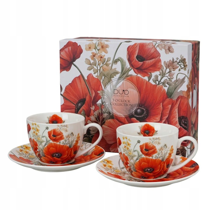 Set 2 cani Duo, 270ml, portelan, multicolor, 7x12x9cm