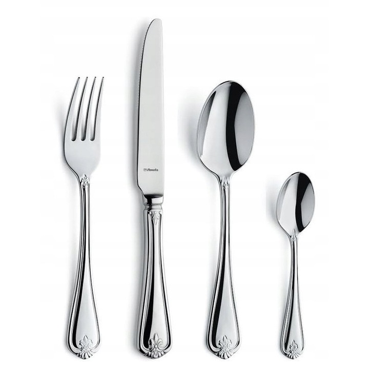 Set tacamuri Amefa Duke 24 piese inox argintiu 3.5mm pentru 6 persoane