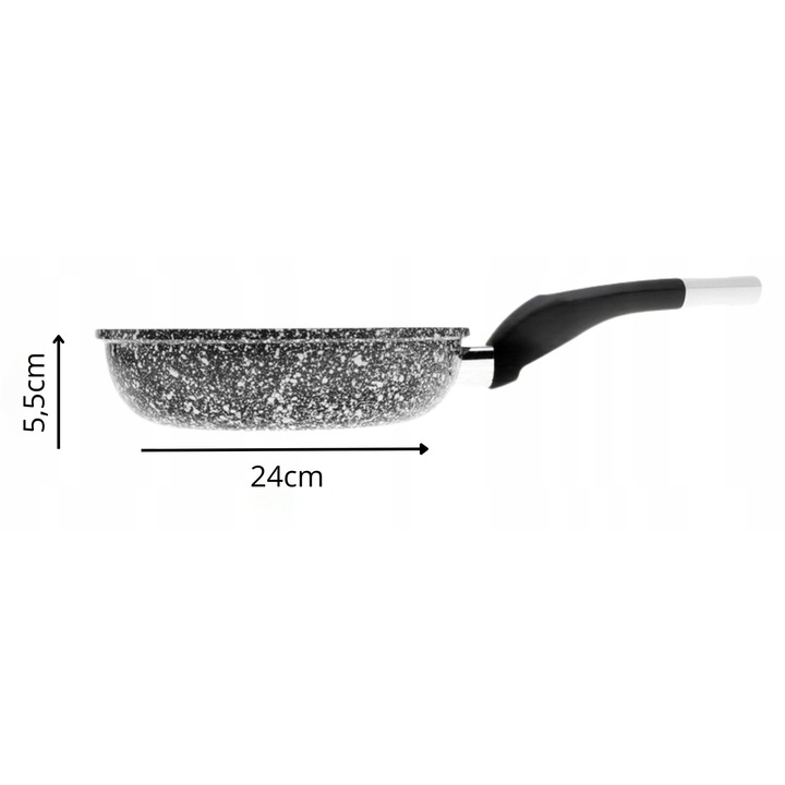 Edenberg márvány serpenyő 24cm fekete-fehér ergonomikus