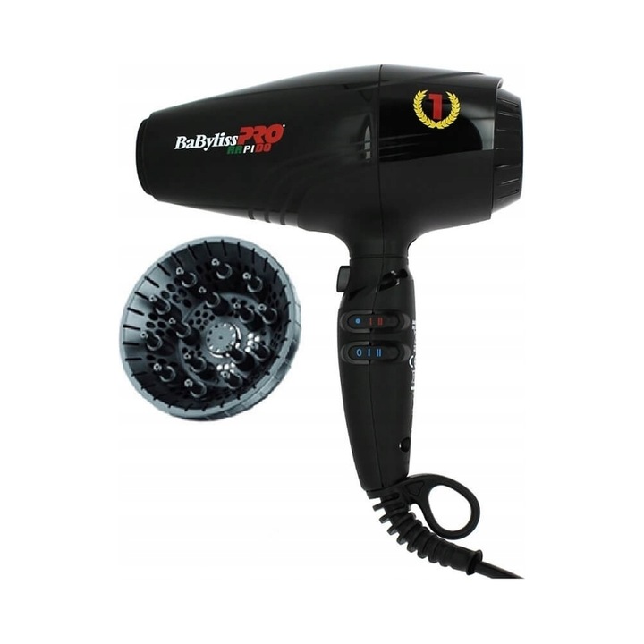 Сешоар BaByliss Rapido 2200W черен 399g 2,8м 4 аксесоара