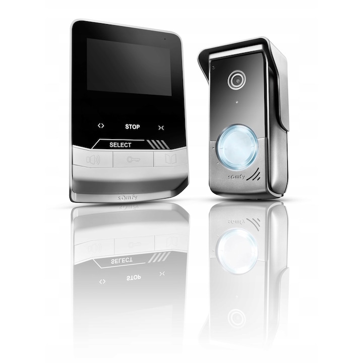 Videodomofon Somfy V100+ alb 18.5x13x2.2cm cu camera larga si telecomanda 5 canale
