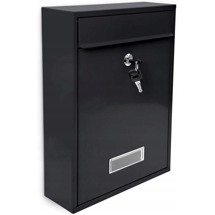 Korbi postaláda, horganyzott acél, fekete, 31.5x23.5x8.5cm