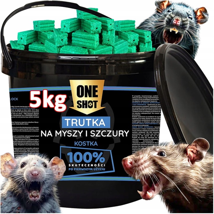 Otrava pentru soareci si sobolani OneShot, bromadiolon, 5kg, rosu, pastile