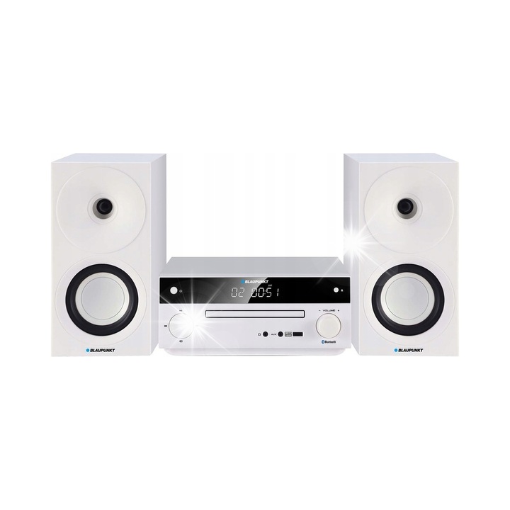 Мини аудио система Blaupunkt MS30.2BT, Bluetooth, CD-R/RW, бяла, 248x100x267мм