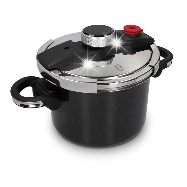 Zwieger Emalie kukta, zománcozott, összecsukható fogantyúk, 3 rétegű, 6L