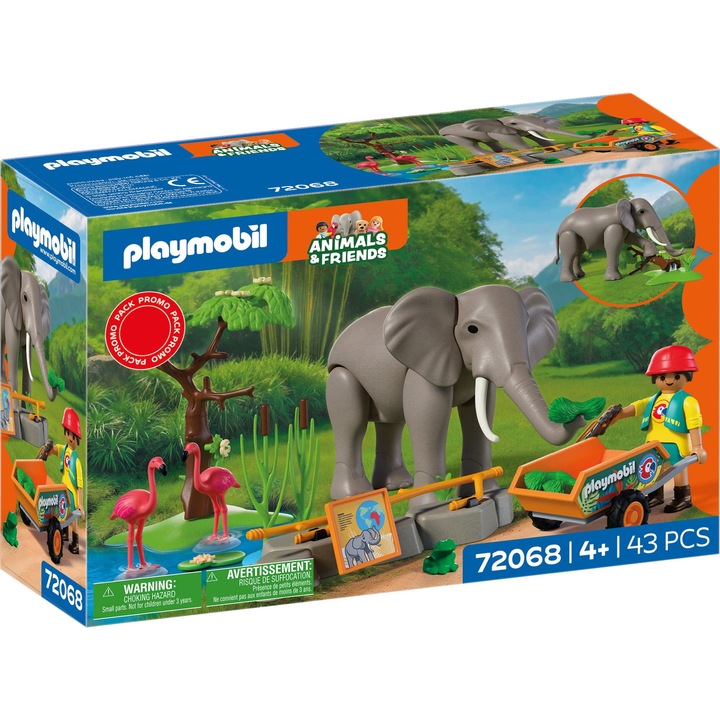Комплект Playmobil Animals & Friends - Promo Pack, Зоо гледач със слон