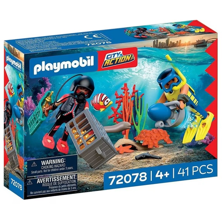 Playmobil City Action - Scafandru politist si hot cu comoara