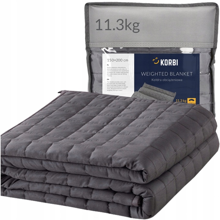 Patura cu greutate Korbi 200x150cm gri 11,3kg