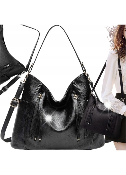 EdiBazzar fekete shopper táska, környezetbarát, 39x29x14cm, arany
