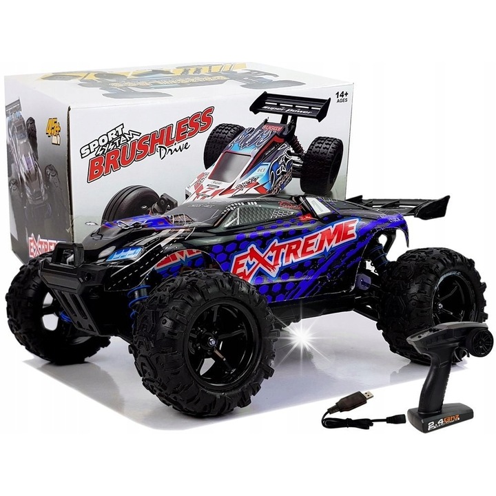LEAN Toys 1:18 RC terepjáró autó, kék, 27x18x10cm, 45km/h