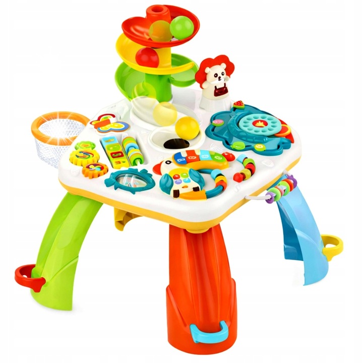 Интерактивна образователна маса Lean Toys, пиано и пързалка, многоцветна, 54x46x56,5см