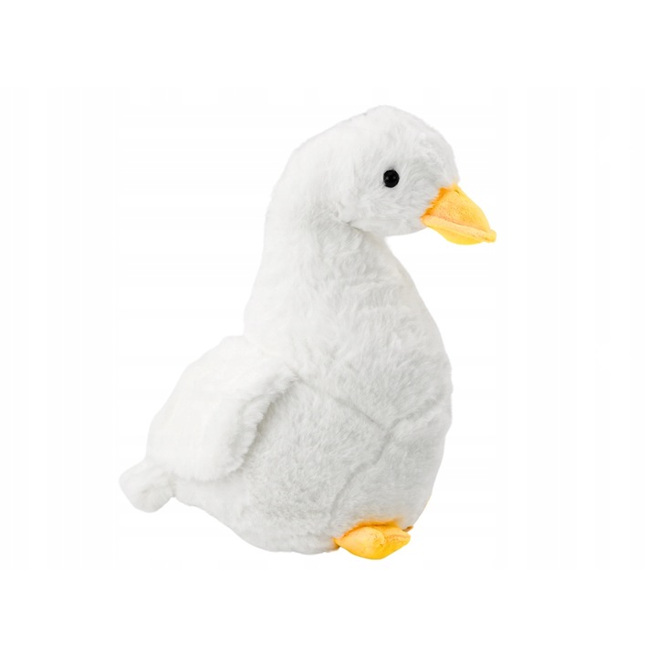 Плюшена играчка LEAN Toys бяла мека гъска 40x20x30см
