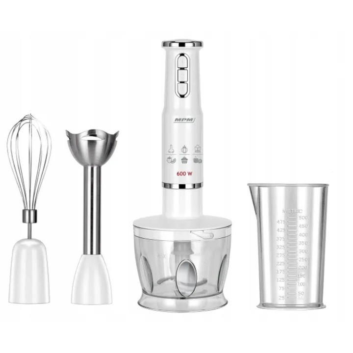 MPM MBL-43 alb 600W 500ml multifunkciós kézi turmixgép