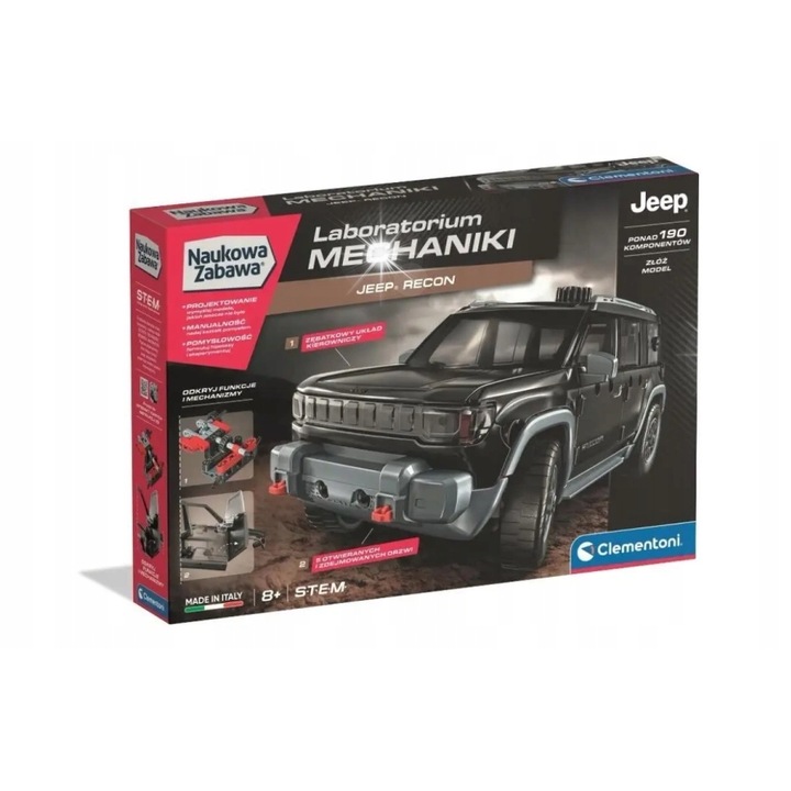 Конструктор за сглобяване на кола Jeep Recon Clementoni, 200 части, многоцветен, 8+ години