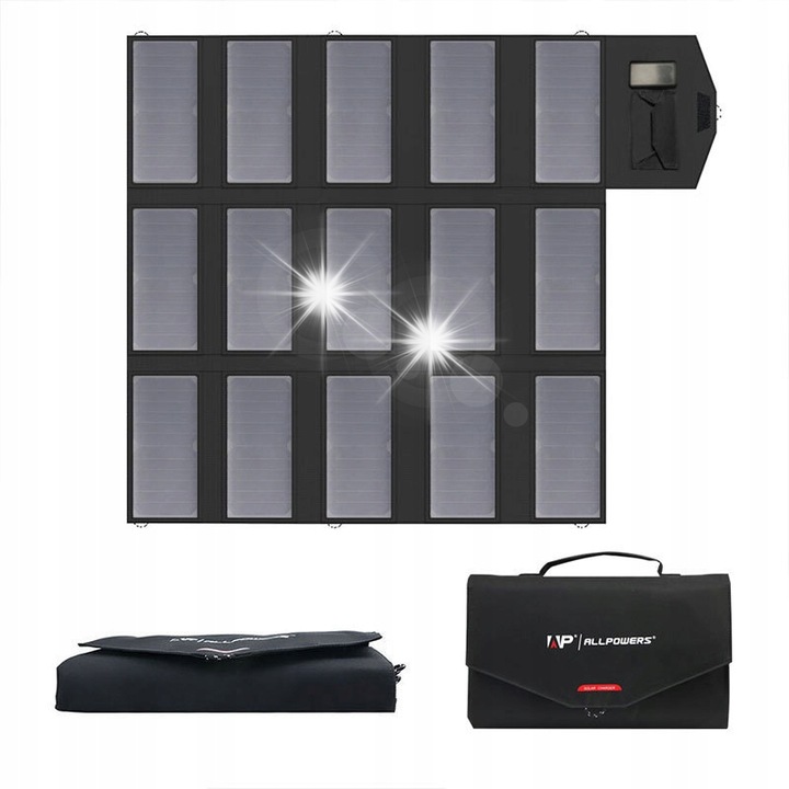 Panou solar Allpowers 100W, 3 iesiri USB, rezistent apa, 60x35cm