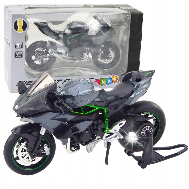 Метален спортен мотоциклет LeanToys, светлина и звук, 17x6.3x9.3см