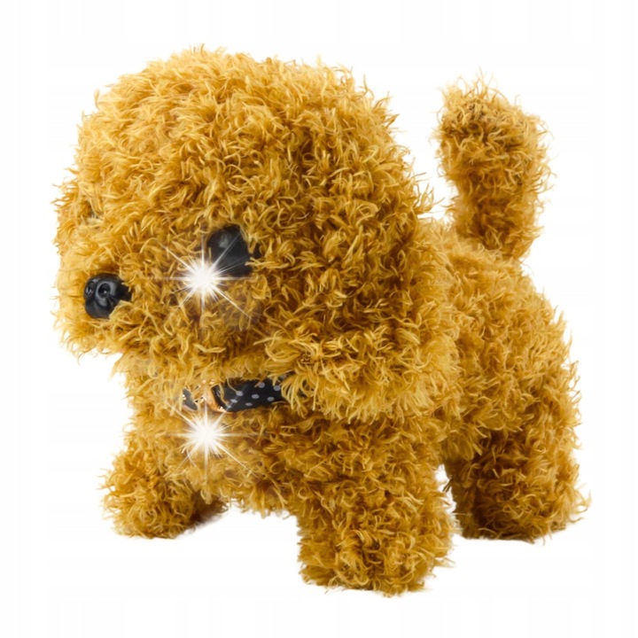Interaktív Pudli LeanToys plüss barna 15x14x9,5cm kiegészítőkkel és szállítóval