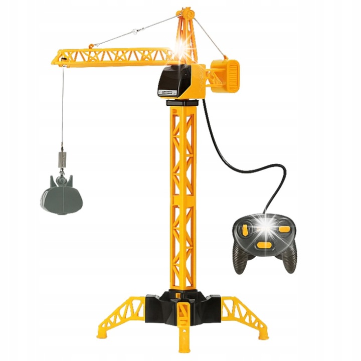Macara de constructie jucarie LEAN Toys, telecomanda, rotire 360°, 71 cm