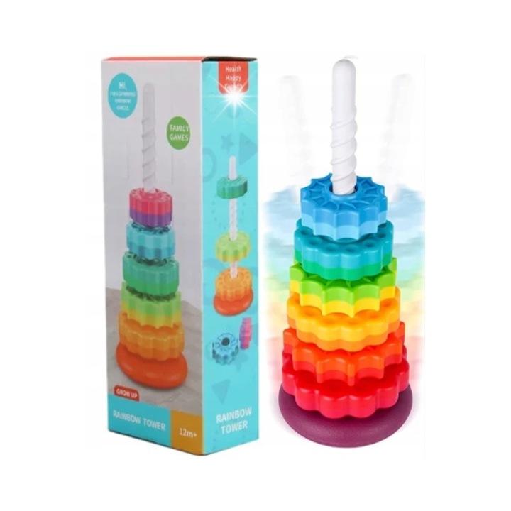 Образователни Монтесори LEAN Играчки, 6 цветни части, 36x41см