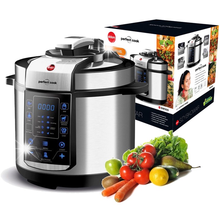 Eldom SW500 kukta, 5L, inox, 14 program, digitális, fekete