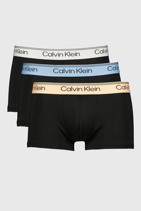 CALVIN KLEIN, Set de boxeri cu logo - 3 perechi, Negru/Bej