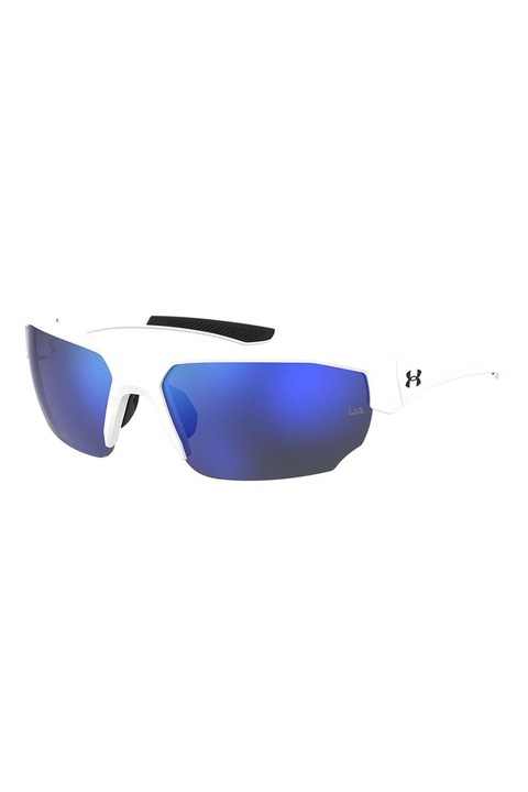 Under Armour, Ochelari de soare wrap cu model unisex, 70-09-125, Alb/Negru