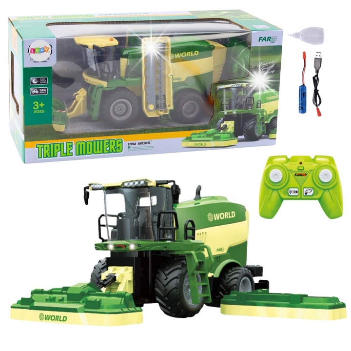 Combine cu cositoare, Lean Toys, telecomanda 2.4G, efect abur, 33x37x13cm