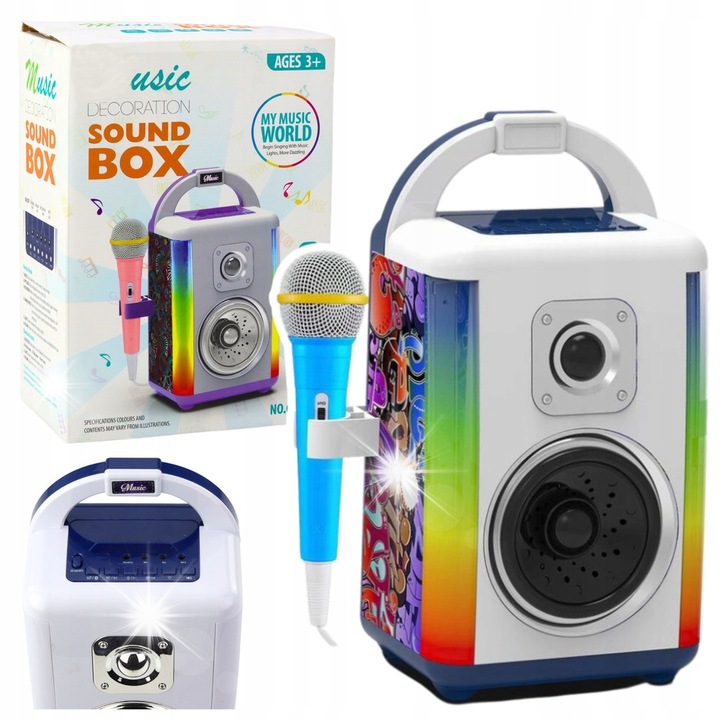 Музикален комплект Lean Toys Sound Box с микрофон и LED светлини 28,5x14,5x11,5см