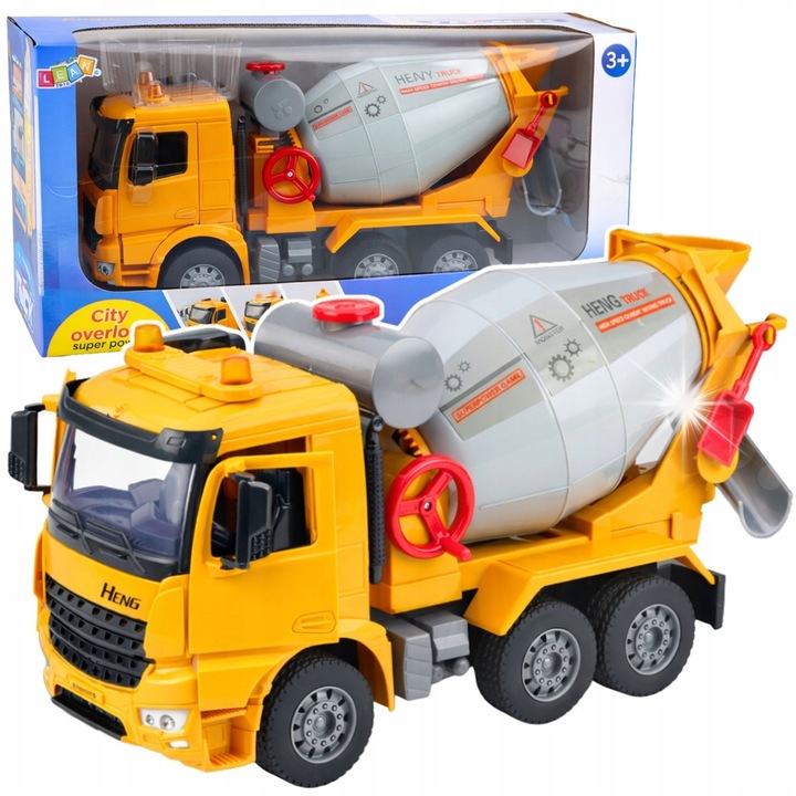 Betoniere jucarie LEAN Toys camion constructie lumini sunet usi deschise