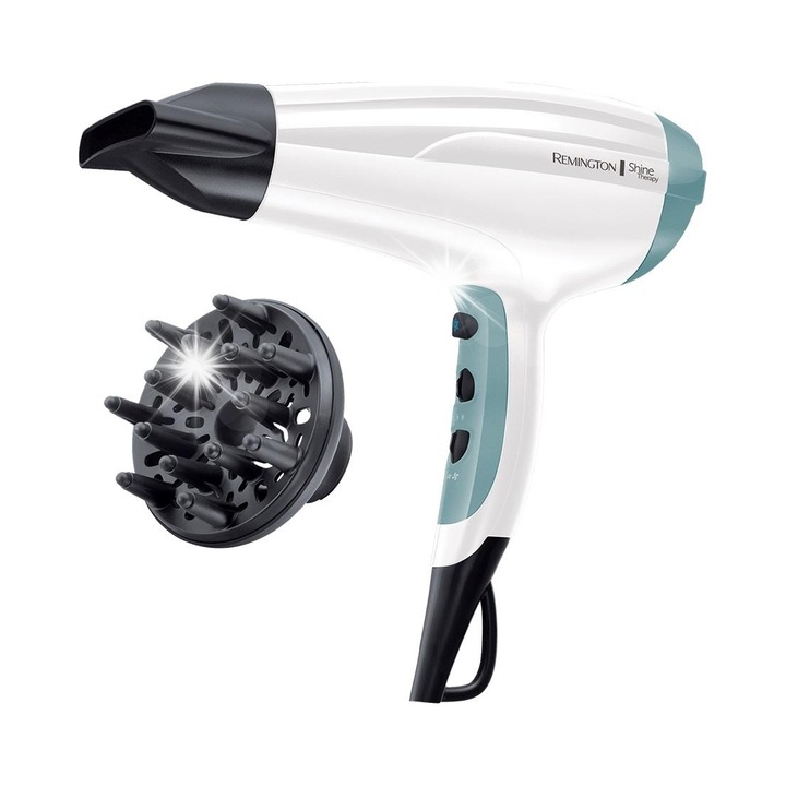 Сешоар Remington D5216, 2300W, йонизация, дифузер, черен