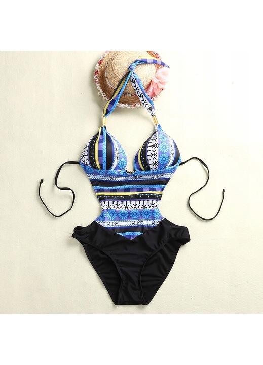 Costum de baie intreg, modelator, albastru, fara suport metalic, pentru dama, L INTL