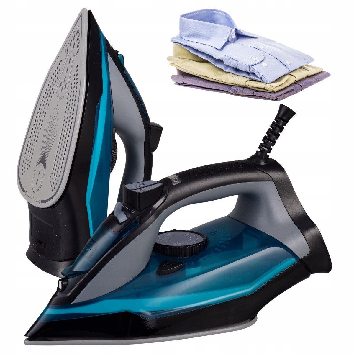 Fier de calcat cu aburi Kamille KM-6712, 2800W, ceramic, anti-calcar, anti-picurare, 12.5x29.7x15.8cm