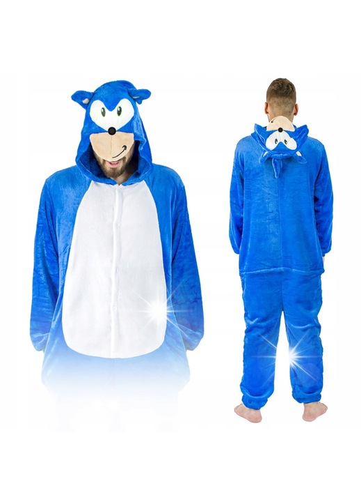 Мъжки пижами гащеризони кигуруми Sonic, от една част, за подарък, S INTL