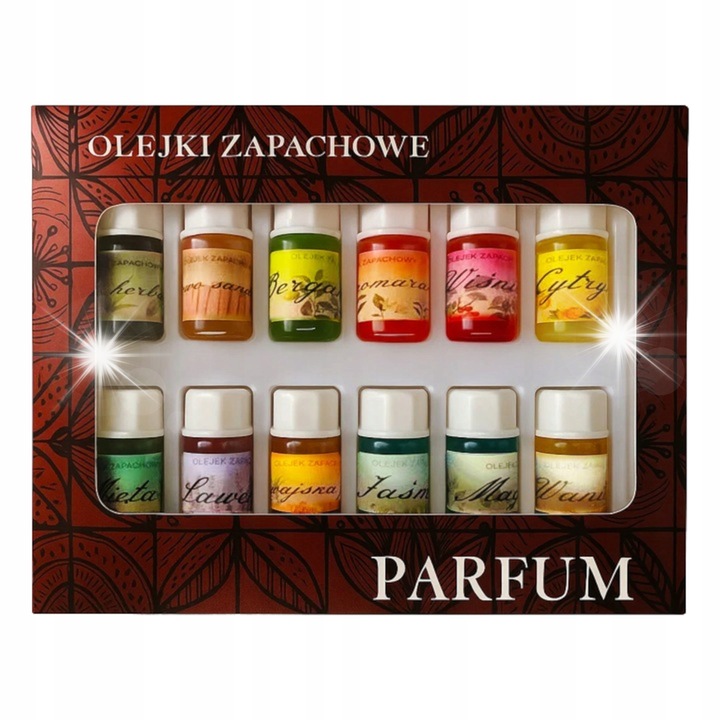 12 db természetes illóolaj készlet aromaterápiához, többszínű, 10ml