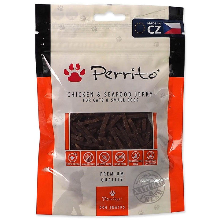 Perrito jerky csirke tenger gyümölcsei 100g natúr
