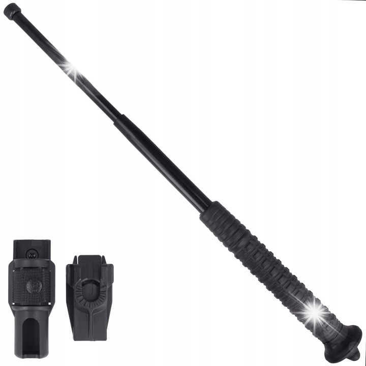 Baston telescopic ESP 18", otel calit, negru, 18x2.7cm, cu suport rotativ 360°