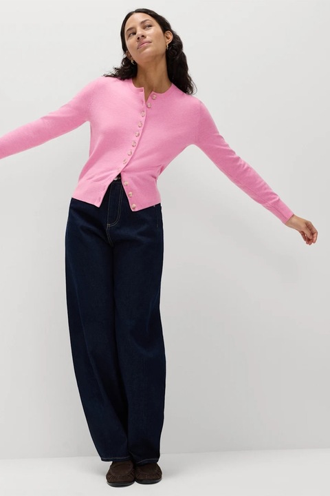 Marks & Spencer, Cardigan tricotat cu nasturi, Roz pastel