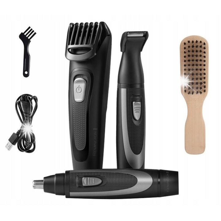 Комплект тример Remington MB905 3 в 1, акумулаторна батерия, черен, 45 минути автономна работа