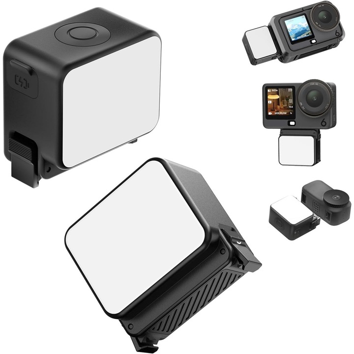 LED магнитна видео лампа, за DJI Osmo Nano и Osmo Action 6, IPX5 водоустойчива, три регулируеми нива на светлина, бързо освобождаване, мини преносима, аксесоари за камера за влог селфи